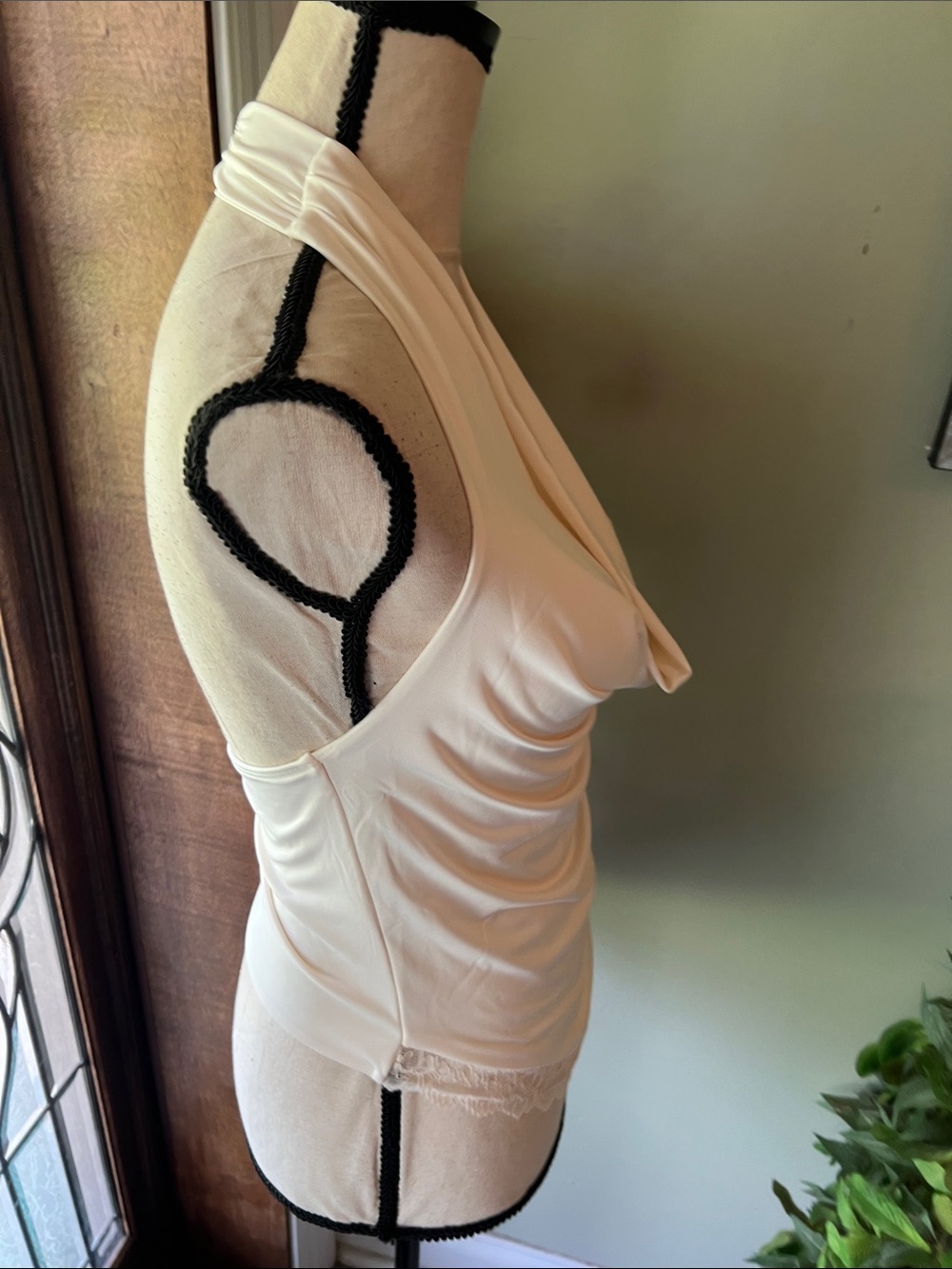 Cream Draped Halter Cowl Neck Top - Picture 6 of 8